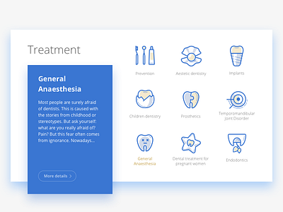 Icons (Dental clinic website redesign) blue cards dental dentist flat icon icons image medicine shado treatment