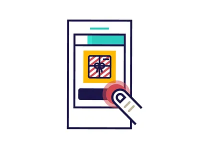 Tap to buy gift illustration lineart purchase