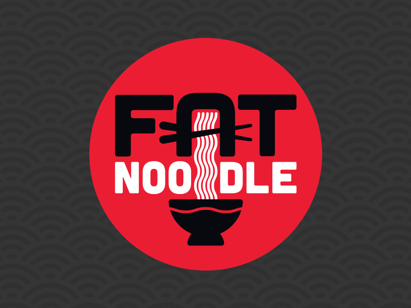 Fat Noodle Logo logo monster noodles red