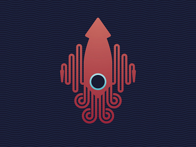 Giant Squid illustration logo squid