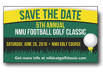 Save the Date Business Card business card football nmu save the date