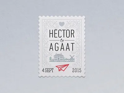 Wedding in Holland logo heart holland illustration logo mail plane post stamp wedding