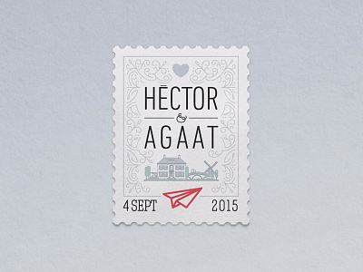 Wedding in Holland logo heart holland illustration logo mail plane post stamp wedding