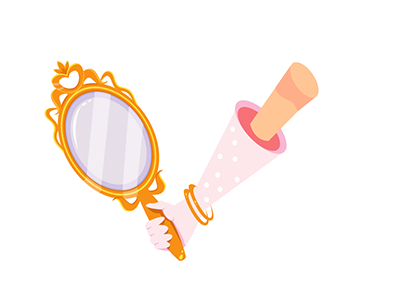 Mysterious Mirror cute mirror pink vector