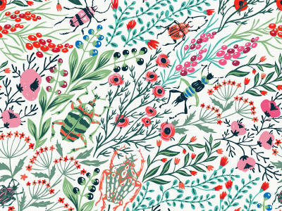 Summer Field Pattern illustration pattern pattern design textile pattern vector