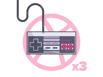 Ready Player One! classic dribbble illustration invite line art nintendo