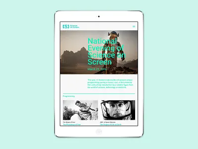 National Evening of Science on Screen big type minimal responsive type typography ui web web design website