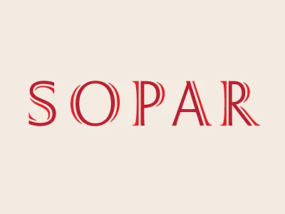 Sopar brand custom duo lettering logo sans serif tone type