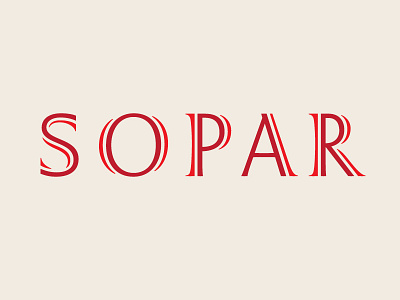 Sopar brand custom duo lettering logo sans serif tone type