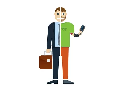 Millennials Business-Split illustration