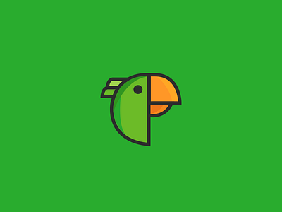 Bird logo android appicon bird eye green ios logo parrot pet shape vector wordmark
