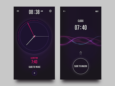 Day 015 - Alarm clock alarm clock slide time ui ux wake watch