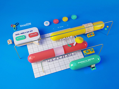 Time Tracking System - Key Visual 3d data data viz schedule tubes viz