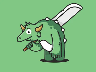 Monster horn illustration monster sword