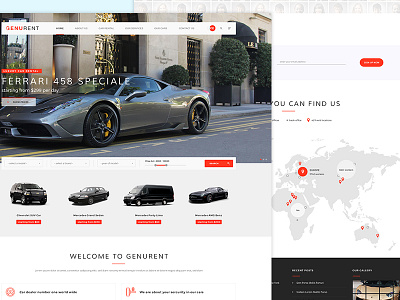 Genurent car rental sevice auto automotive car dealer car rent chauffeur inventory inventory management inventory search listing listing theme rental service