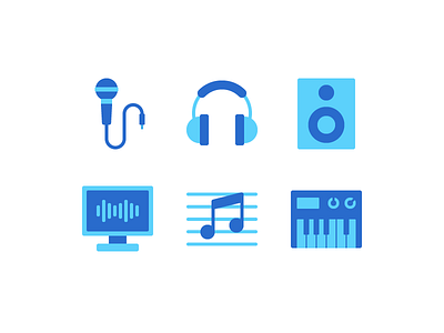 Audio Experience audio experience headphones icons keyboard microphone music speaker