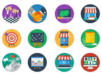 Flat Icons Collection icons illustration vector
