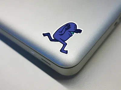 run run run illustration monster sticker vector