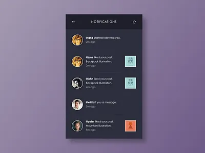 Notifications concept dailyui design digital flat interface notifications ui ux