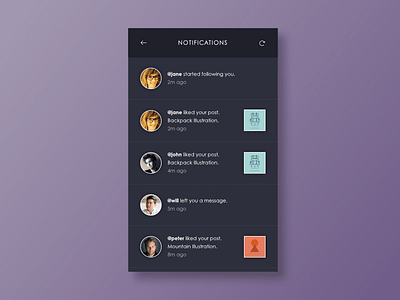 Notifications concept dailyui design digital flat interface notifications ui ux