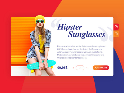 Product Details application button color e commerce fashion flat design ipad product responsive sunglasses ui ux