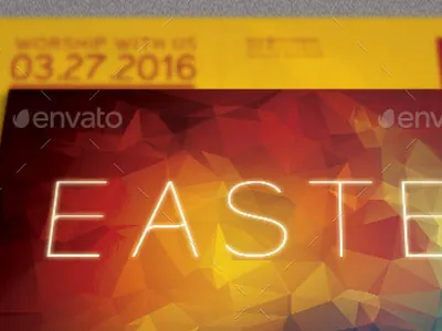 Easter Sunday Church Flyer Template invitation jesus light mailer polygon psd flyer resurrection resurrection sunday risen rockibee sermon