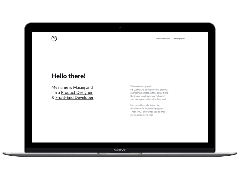 My Portfolio - maciejjasinski.com case designer developer portfolio projects showcase study website