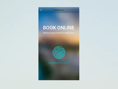 Mobile Experience - WIP appointment booking fingerprint fingerprint sensor healthcare login medical mobile scrubs sign in