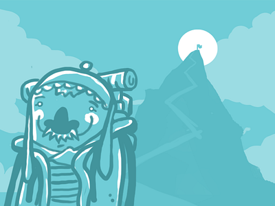 Sherpa :) blue flat illustration sherpa