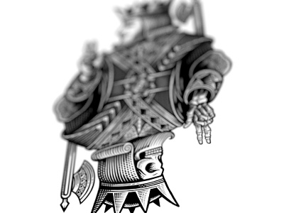 King of diamonds bw cards illustration lifedeath