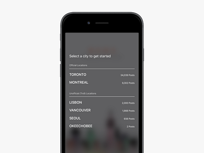 Select City bunz city ios locations madeintoronto minimal select select city toronto ui ux