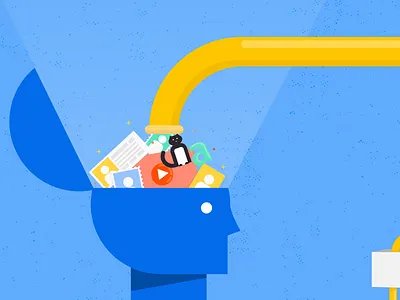 consuming the internet a brain cat cats data face internet media person pipes social media