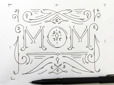 Mom Sketch flourish lettering mom monoweight pen