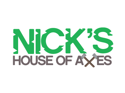 Nick's House of Axes axe fake company logo word mark