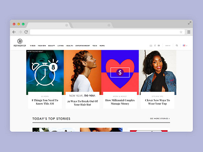 Refinery29 Homepage Update user interface visual design