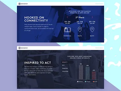 Her Brain On Digital: Site Sections one page site user interface visual design