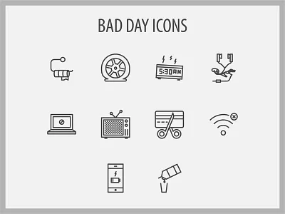 Bad Day Icons bad failure icons iconset mistake nerd