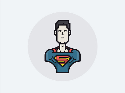 Superman blue hero illustration lineart superman vector
