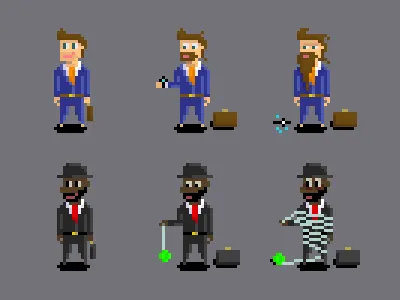 Train Jam Characters business character pixel yoyo