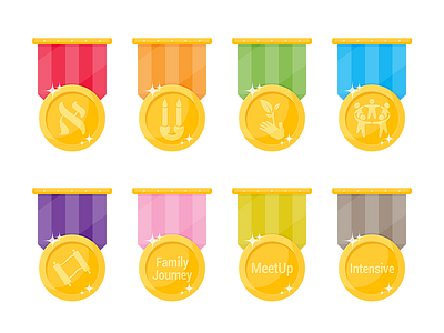 Completion Badges award badge completion jewish journey project jjp medal photoshop vector