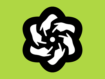 BLAME INDUSTRIES green hand identity knot logo orb sphere spin