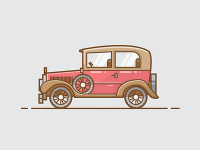 Model A car ford history illustration travel