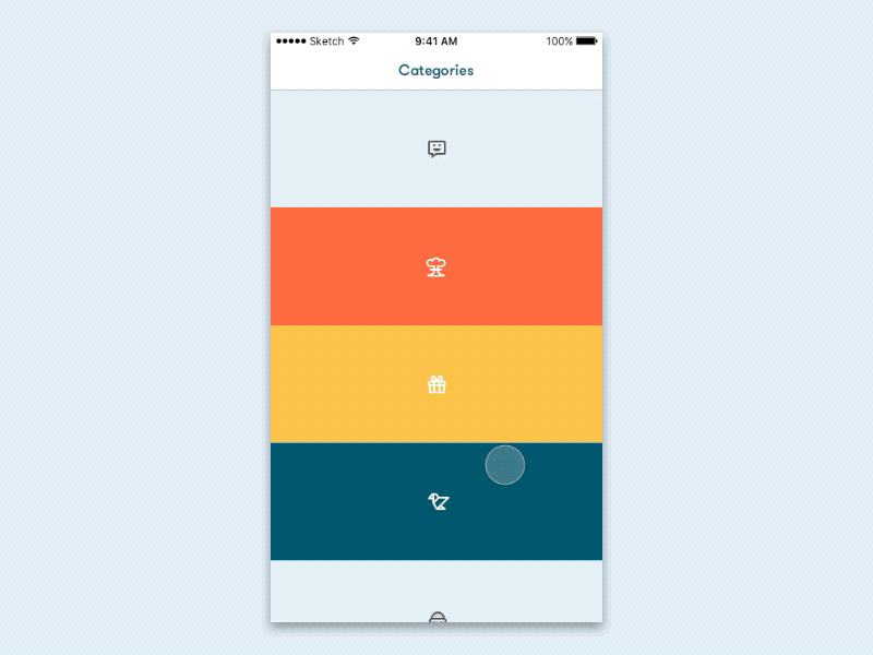 Mobile Category Listing Animation Test animation basic category design interactions listing mobile principle ui