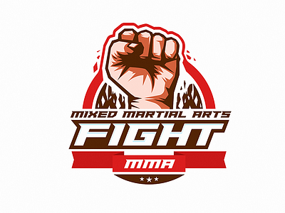 MMA Badge badge fight gym illustration illustrator logo mma sports