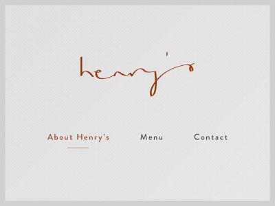 Henry's logo clean hand drawn logo restaurant script type