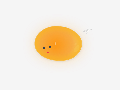 Unamused Egg breakfast food illustration shadow