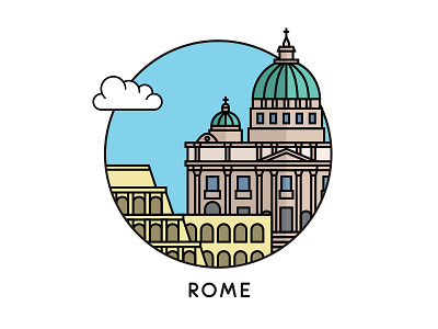 Rome coliseum illustration italy rome vatican vector