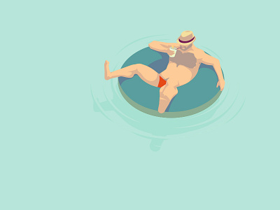 Speedo Tuber cocktail float holiday illustration pool sea speedo tubing vector water