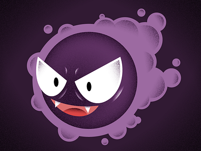 Gastly dark gastly ghost grain illustration pokemon vector
