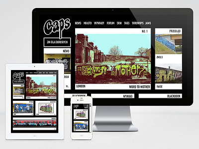 Caps - graffiti zine - website caps design graffiti mac responsive website zine